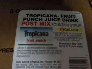 lot 316 image: 1 - 5 gallon Tropicana Fruit Punch ...