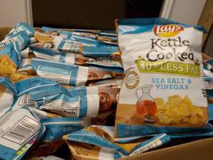 lot 338 image: 1 case of 64 Lays Kettle Cooked 40%...