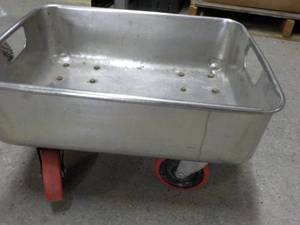 lot 363 image: Stainless Steel Tub on Wheels 21 x ...