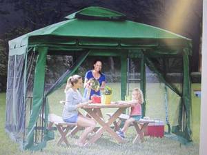 lot 5 image: Green Steel Gazebo open box Retail ...
