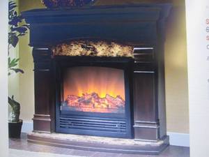 lot 10 image: Faux Marble Fireplace Mantel Cabine...
