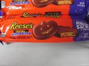 lot 41 image: 12- 2.2 oz pks Reeses Pumpkins...