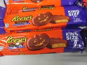 lot 42 image: 12- 2.2 oz pks Reeses Pumpkins...