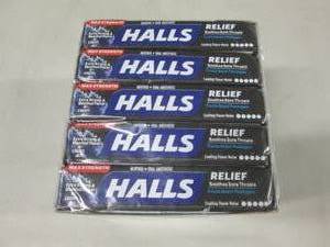 lot 73 image: 20- 9ct pks Halls Cough Drops...