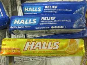 lot 75 image: 20- 9ct pks Halls Cough Drops...