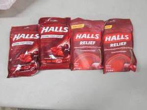 lot 76 image: 4- bags Halls Cough Drops...