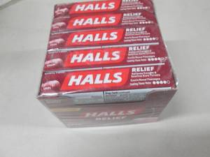 lot 78 image: 20- 9ct pks Halls Cough Drops...