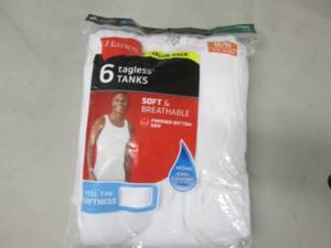 lot 226 image: 6 Hanes Medium Tagless Tanks...