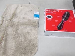lot 236 image: Bath Rug, Revlon Hair DryerVolumiz...