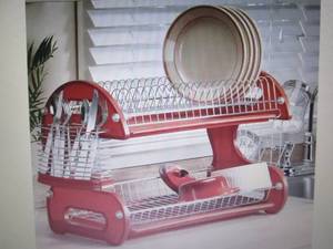 lot 325 image: 2-Tier Dish Rack open box Retail $3...