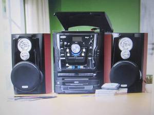 lot 345 image: Music System with 3-Speed Turntable...