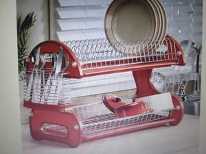 lot 354 image: 2-Tier Dish Rack open box Retail $3...