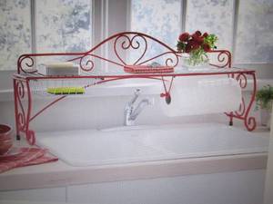 lot 356 image: Heart and Scroll Over-The-Sink Shel...
