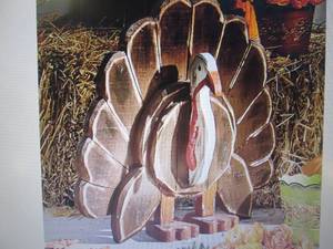 lot 378 image: Chunky Wood Cutouts Turkey open box...