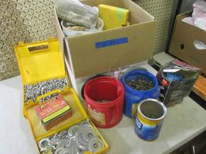 Large Lot of Assorted Fastners Nail...