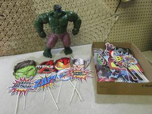 Large Hulk Toy and Misc Super Hero ...