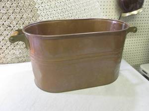 Revere Ware Copper Tub with Wood Ha...