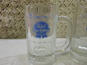Set of 4 Vintage Glass Pabst Blue R...