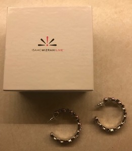 Issac Mizrahi Live - Pair Lupe Earrings - Purple Stones