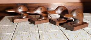lot 1800 image: 4 Mallard Head Coat Hooks