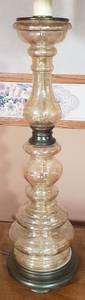 lot 724 image: Hollywood Regency Style Tall Crackle Art Glass Lamp