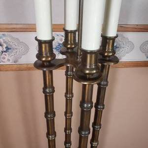 lot 723 image: Brass Bamboon Standing Floor Lamp