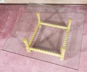 lot 206 image: Hollywood Regency Gilded Glass Coffee Table