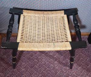 lot 204 image: Hitchcock Twine Woven Stool