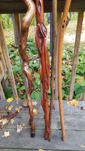 lot 2100 image: Set of 4 Old Wooden Walking Sticks Canes