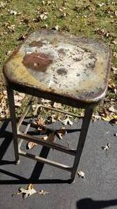 lot 2501 image: Metal Industrial Shop Stool