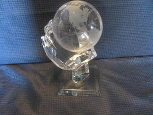 Globe paperweight and stand...