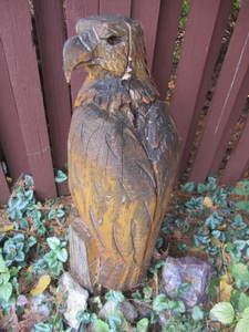 Chainsaw carved eagle approx 33H...