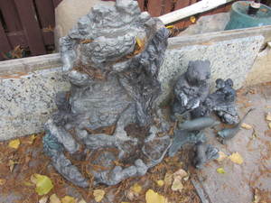 Cement water feature 23x25 bears ...