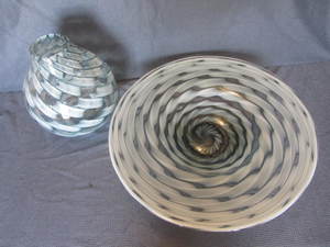 Geometric Swirl vase & bowl
