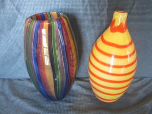Art glass vases 10H...