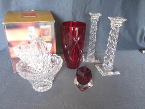 Lead crystal 7 basket, 10 candle ...