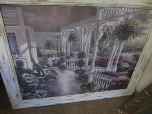 Victorian Porch with Flowers print,...