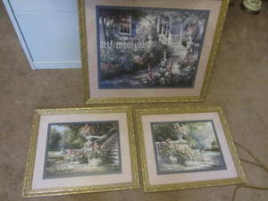 Garden prints, set of three, 26x22...