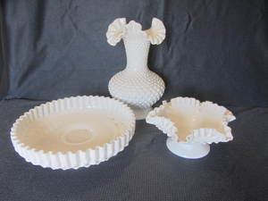 Milk glass 10.5 vase, footed 10 a...