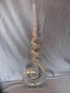 Glass sculpture, 23.5H twisted, ap...