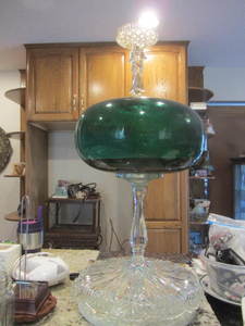 Glass art sculpture, 14Wx29H...