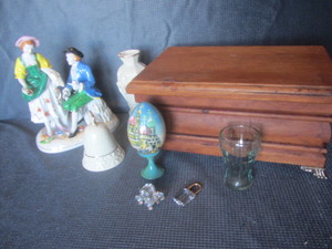 Japan ceramic couple, Lenox vase & ...