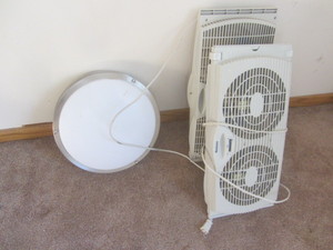 Holmes window fans, ceiling fixture...