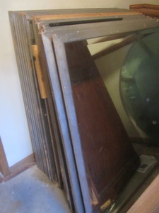 Bevel edge mirrors in wooden frames...