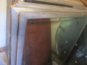 Bevel edge mirrors in wooden frames...