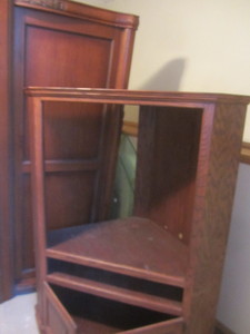 Corner television stand, footboard ...