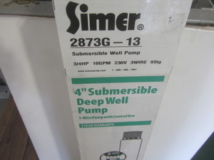 Simer 4 submersible deep well pump...