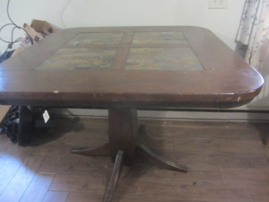 High-top table with tile inlay, 48...