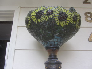 Floor lamp with sunflower up shade,...