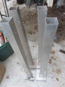 Aluminum stands, 2.5x2.5x40, qty...